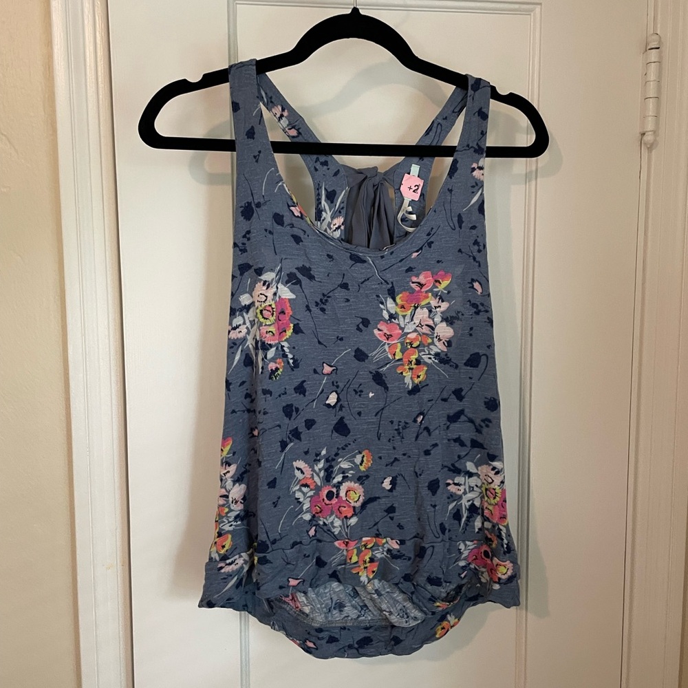 Kimchi Blue Sleeveless Floral Tank Top with Tie Front